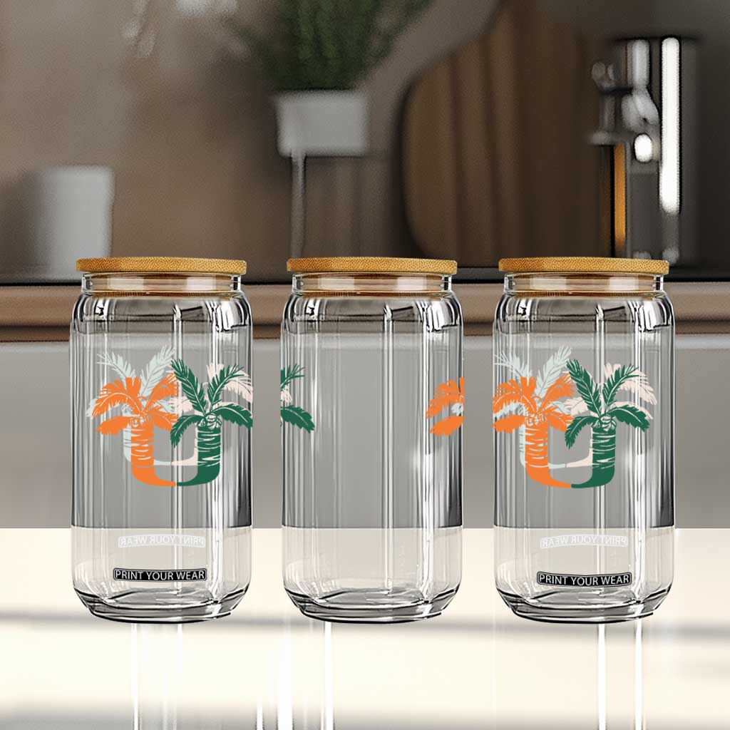 Vintage Classic 90s Miami Palm Trees UM Glass Can Tropical Game Day Football Fan TS02 Print Your Wear