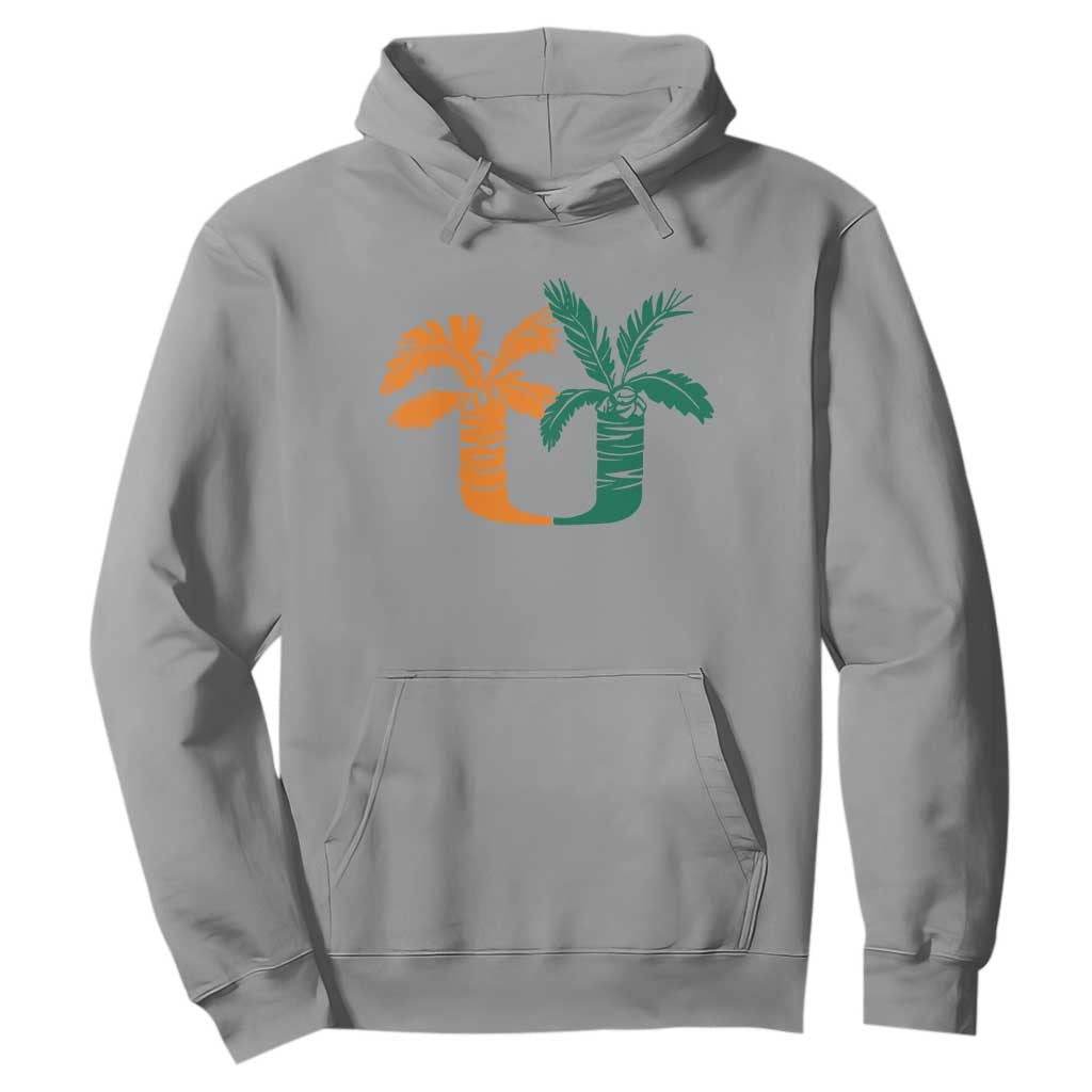 Vintage Classic 90s Miami Palm Trees UM Hoodie Tropical Game Day Football Fan TS02 Sport Gray Print Your Wear