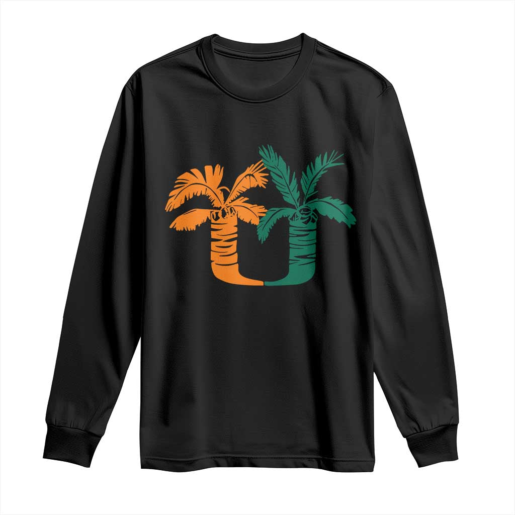 Vintage Classic 90s Miami Palm Trees UM Long Sleeve Shirt Tropical Game Day Football Fan TS02 Black Print Your Wear