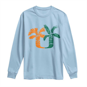 Vintage Classic 90s Miami Palm Trees UM Long Sleeve Shirt Tropical Game Day Football Fan TS02 Light Blue Print Your Wear