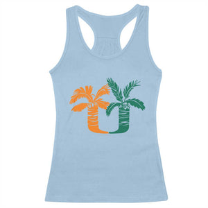 Vintage Classic 90s Miami Palm Trees UM Racerback Tank Top Tropical Game Day Football Fan TS02 Light Blue Print Your Wear