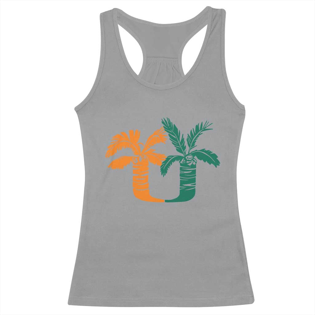 Vintage Classic 90s Miami Palm Trees UM Racerback Tank Top Tropical Game Day Football Fan TS02 Sport Gray Print Your Wear