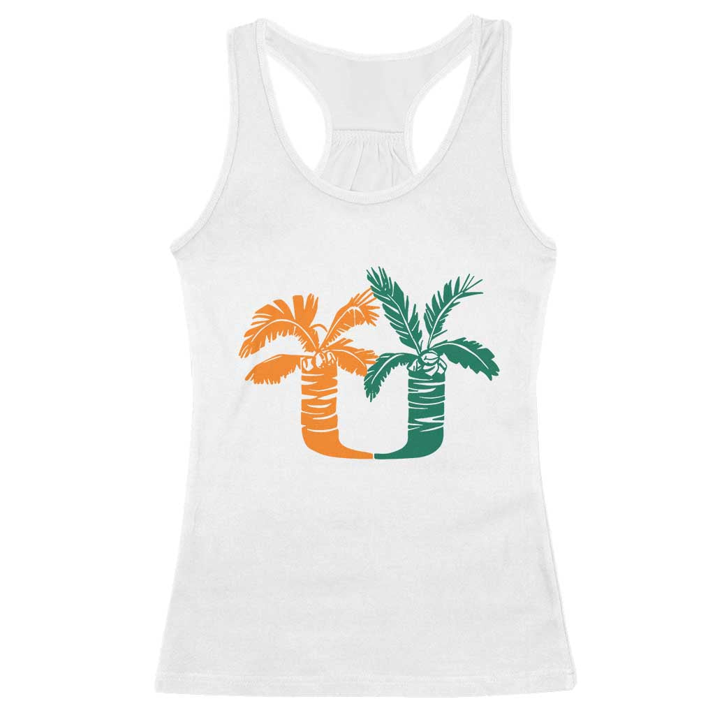 Vintage Classic 90s Miami Palm Trees UM Racerback Tank Top Tropical Game Day Football Fan TS02 White Print Your Wear