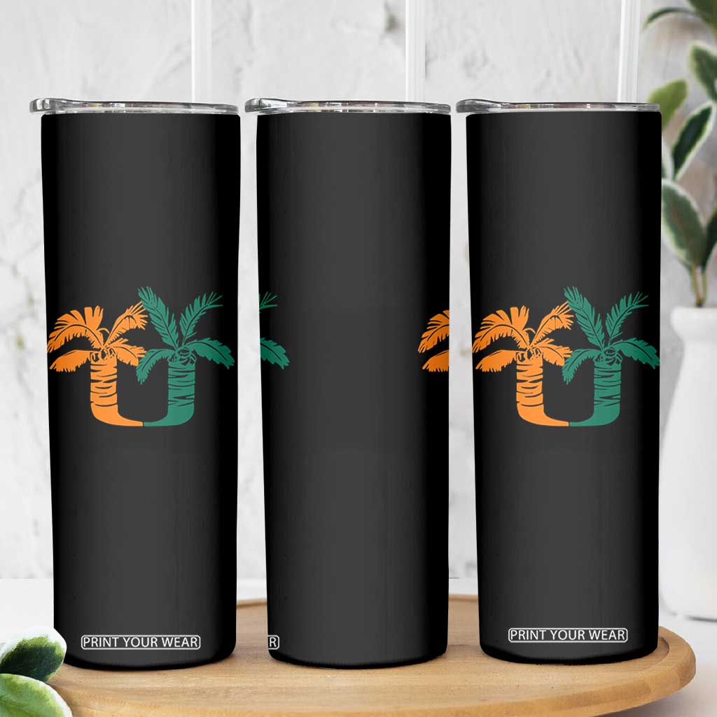 Vintage Classic 90s Miami Palm Trees UM Skinny Tumbler Tropical Game Day Football Fan TS02 Print Your Wear