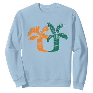Vintage Classic 90s Miami Palm Trees UM Sweatshirt Tropical Game Day Football Fan TS02 Light Blue Print Your Wear