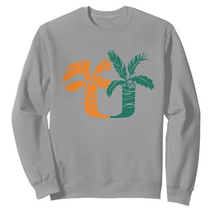 Vintage Classic 90s Miami Palm Trees UM Sweatshirt Tropical Game Day Football Fan TS02 Sport Gray Print Your Wear