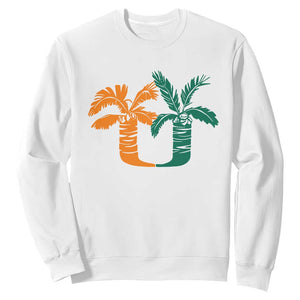 Vintage Classic 90s Miami Palm Trees UM Sweatshirt Tropical Game Day Football Fan TS02 White Print Your Wear