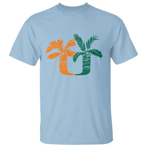 Vintage Classic 90s Miami Palm Trees UM T Shirt Tropical Game Day Football Fan TS02 Light Blue Print Your Wear