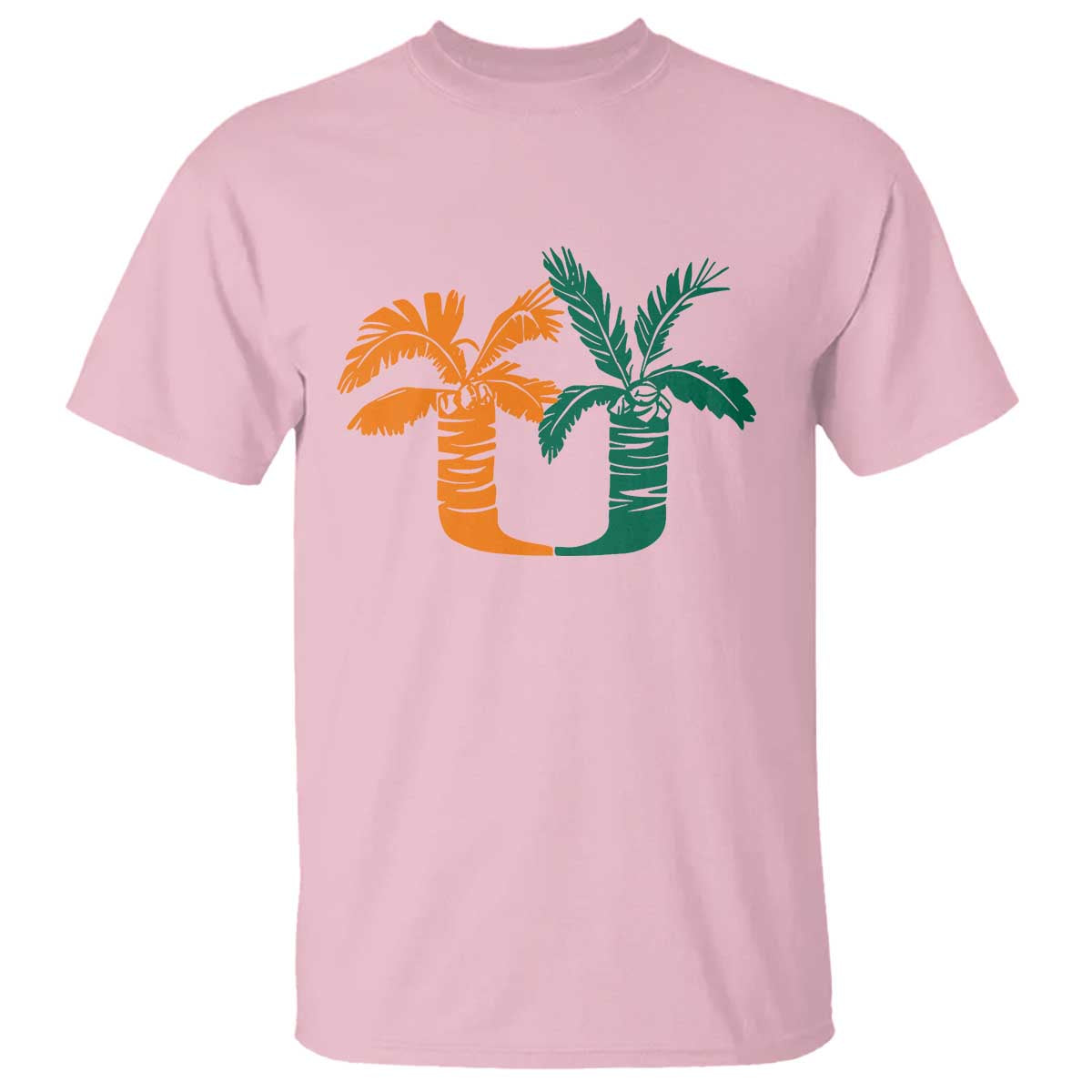 Vintage Classic 90s Miami Palm Trees UM T Shirt Tropical Game Day Football Fan TS02 Light Pink Print Your Wear