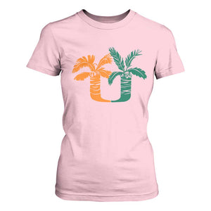 Vintage Classic 90s Miami Palm Trees UM T Shirt For Women Tropical Game Day Football Fan TS02 Light Pink Print Your Wear