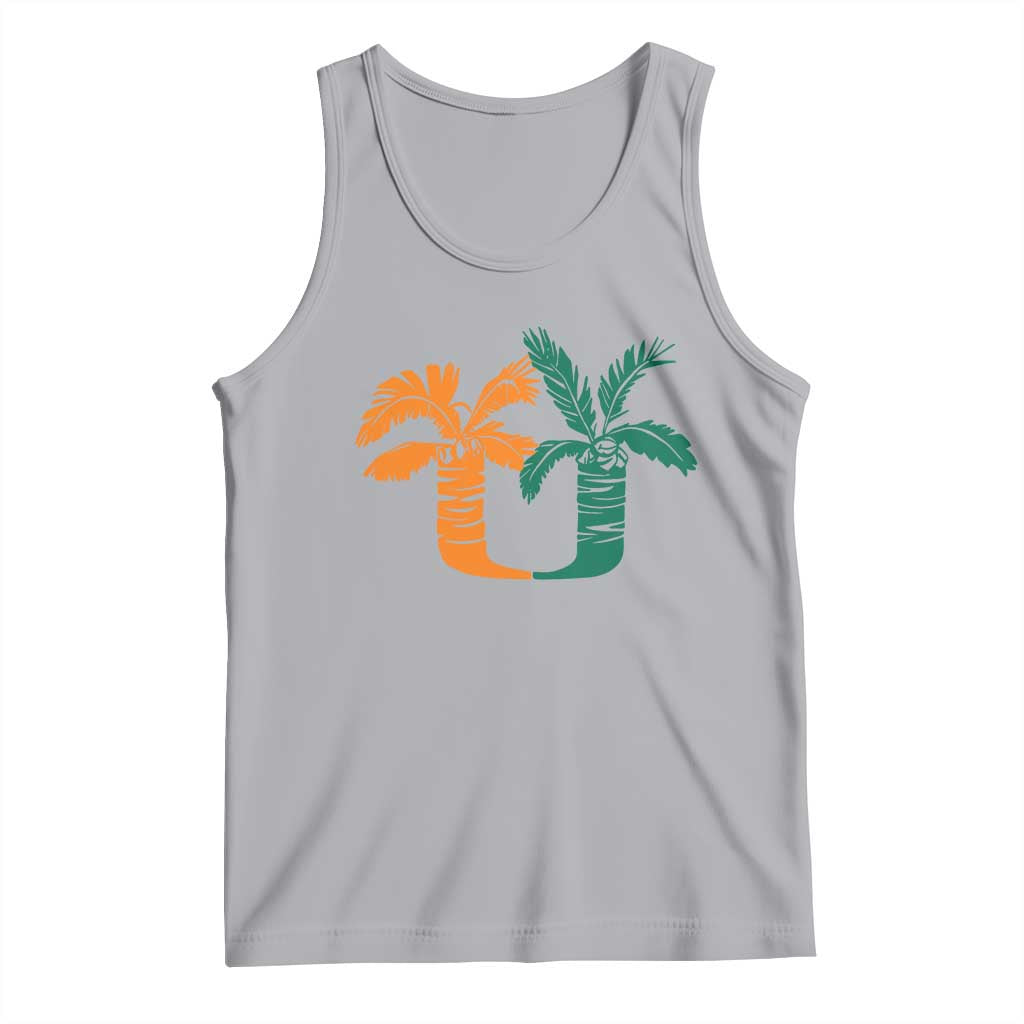 Vintage Classic 90s Miami Palm Trees UM Tank Top Tropical Game Day Football Fan TS02 Athletic Heather Print Your Wear