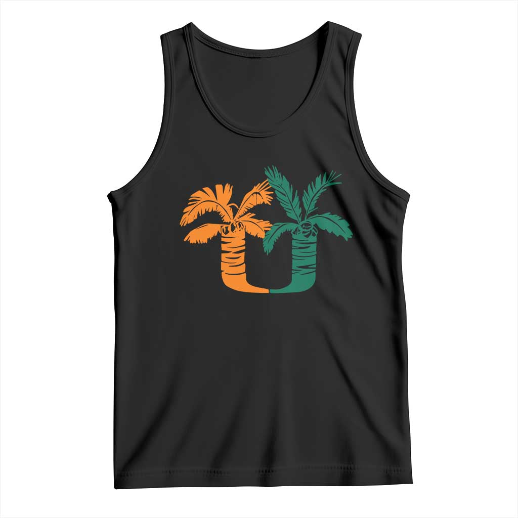 Vintage Classic 90s Miami Palm Trees UM Tank Top Tropical Game Day Football Fan TS02 Black Print Your Wear