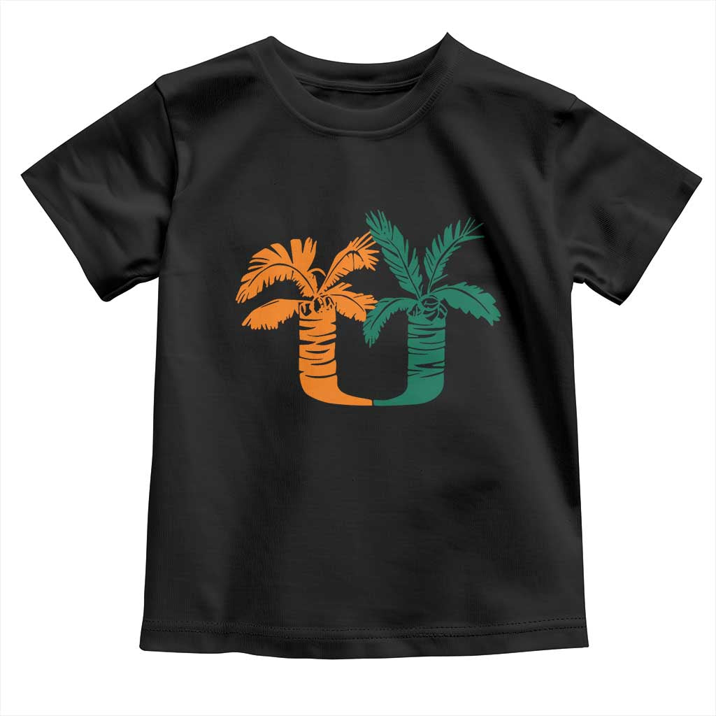 Vintage Classic 90s Miami Palm Trees UM Toddler T Shirt Tropical Game Day Football Fan TS02 Black Print Your Wear
