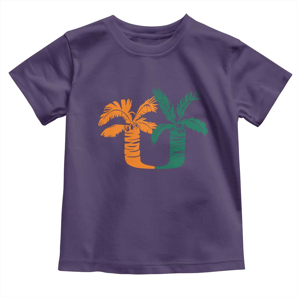 Vintage Classic 90s Miami Palm Trees UM Toddler T Shirt Tropical Game Day Football Fan TS02 Purple Print Your Wear