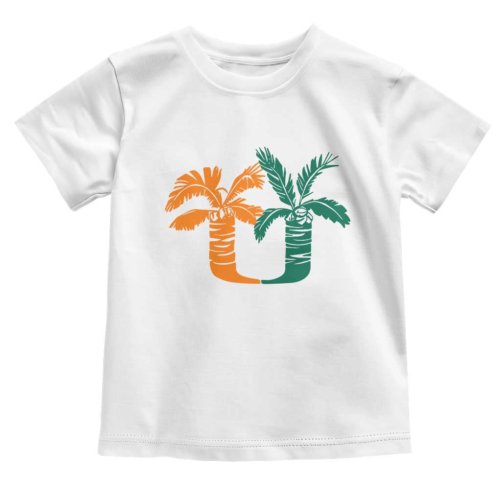 Vintage Classic 90s Miami Palm Trees UM Toddler T Shirt Tropical Game Day Football Fan TS02 White Print Your Wear