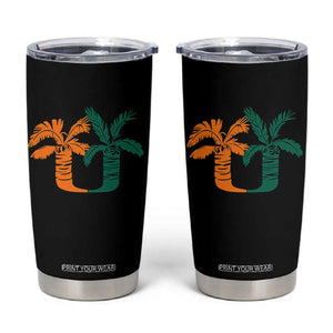 Vintage Classic 90s Miami Palm Trees UM Tumbler Cup Tropical Game Day Football Fan TS02 Black Print Your Wear