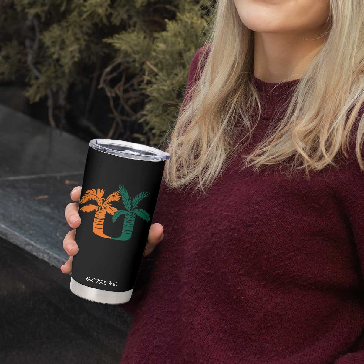 Vintage Classic 90s Miami Palm Trees UM Tumbler Cup Tropical Game Day Football Fan TS02 Print Your Wear