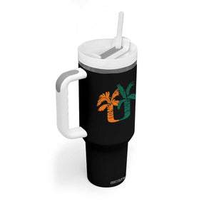 Vintage Classic 90s Miami Palm Trees UM Tumbler With Handle Tropical Game Day Football Fan TS02 Print Your Wear