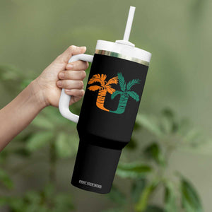 Vintage Classic 90s Miami Palm Trees UM Tumbler With Handle Tropical Game Day Football Fan TS02 Print Your Wear