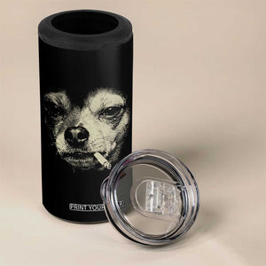 Funny Chihuahua Smoking Cigarette Meme 4 in 1 Can Cooler Tumbler Gritty Ironic Dog Graphic for Dark Humor Lovers TS02 Print Your Wear