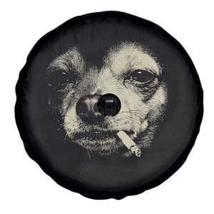 Funny Chihuahua Smoking Cigarette Meme Spare Tire Cover Gritty Ironic Dog Graphic for Dark Humor Lovers TS02 Print Your Wear