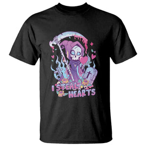Funny Valentine T Shirt I Steal Hearts Grim Reaper TS02 Black Printyourwear