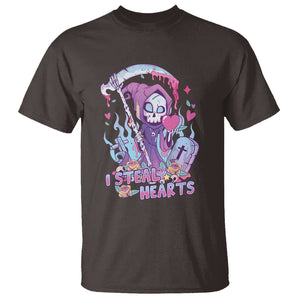 Funny Valentine T Shirt I Steal Hearts Grim Reaper TS02 Dark Chocolate Printyourwear