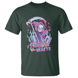 Funny Valentine T Shirt I Steal Hearts Grim Reaper TS02 Dark Forest Green Printyourwear