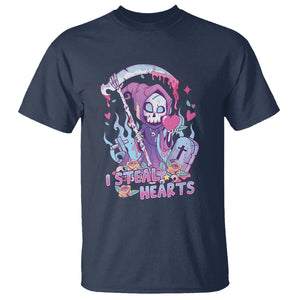 Funny Valentine T Shirt I Steal Hearts Grim Reaper TS02 Navy Printyourwear