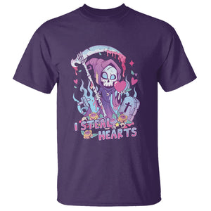 Funny Valentine T Shirt I Steal Hearts Grim Reaper TS02 Purple Printyourwear