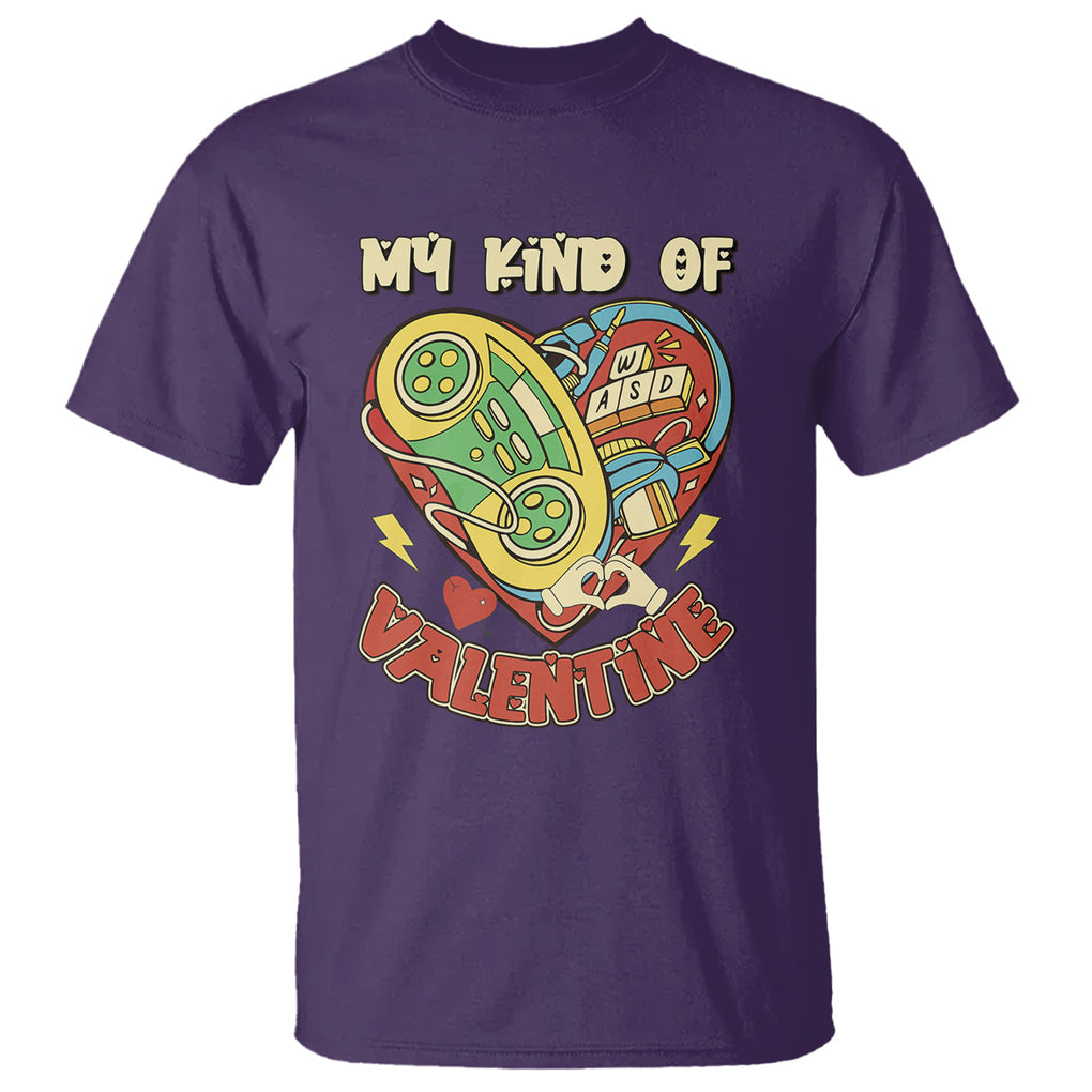 Gamer Valentines Day T Shirt My Kind Of Valentine Gaming Game Lover TS02 Purple Printyourwear