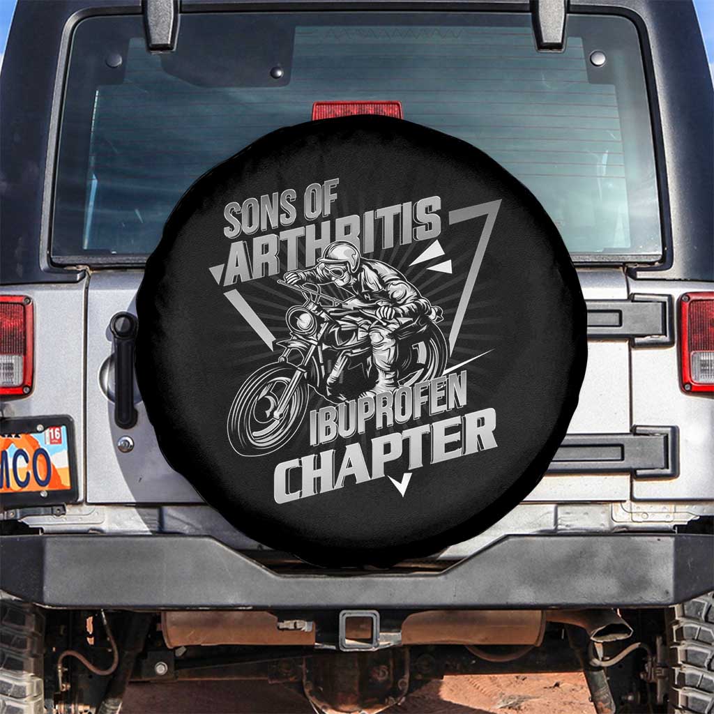 Biker Skeleton Spare Tire Cover Sons Of Arthritis Ibuprofen Chapter TS02 No hole Black Print Your Wear