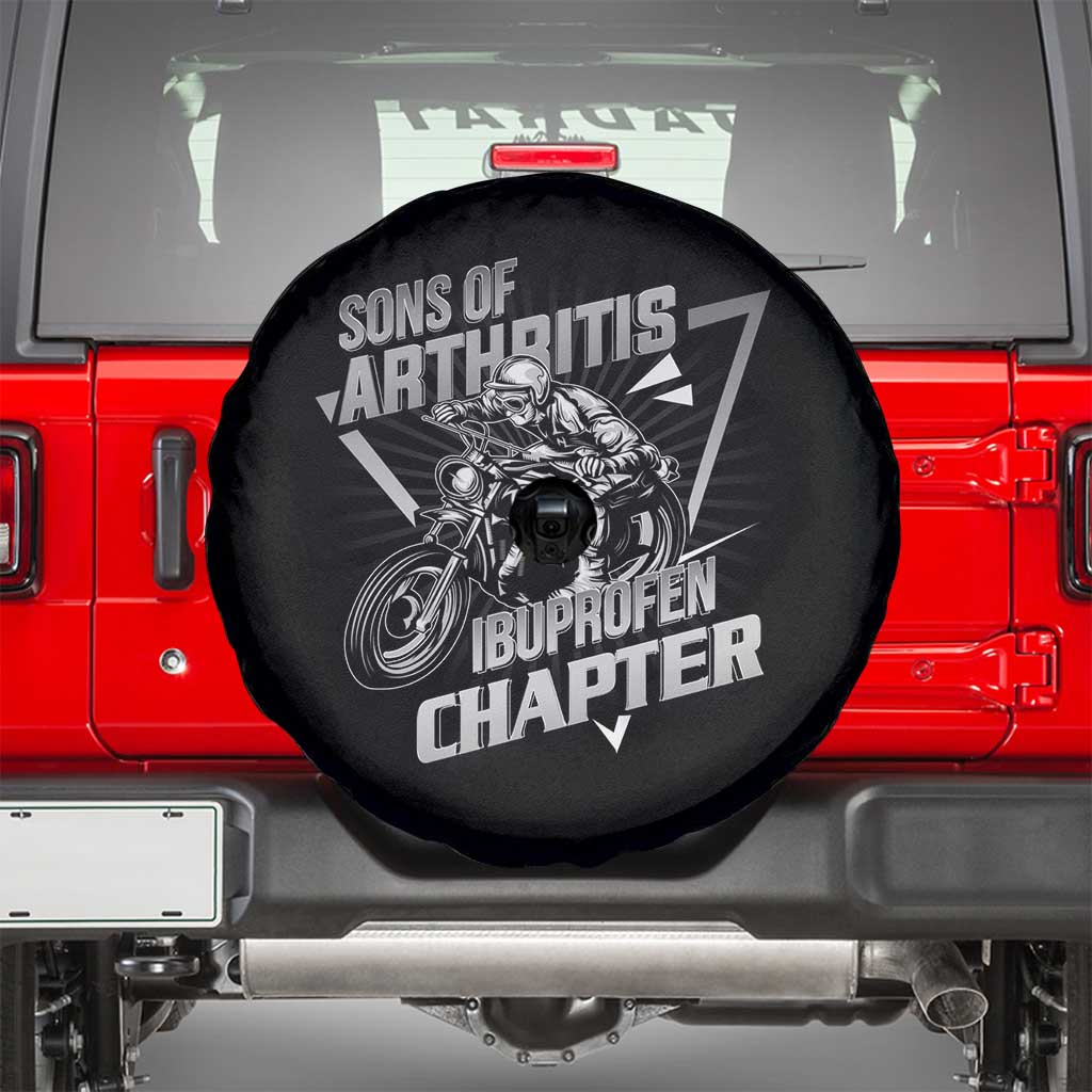 Biker Skeleton Spare Tire Cover Sons Of Arthritis Ibuprofen Chapter TS02 Black Print Your Wear