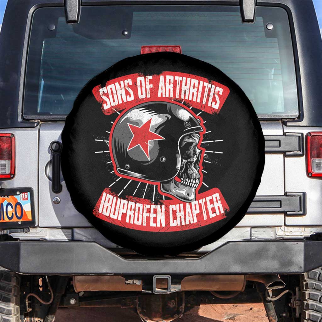Biker Skull Spare Tire Cover Sons Of Arthritis Ibuprofen Chapter TS02 No hole Black Print Your Wear