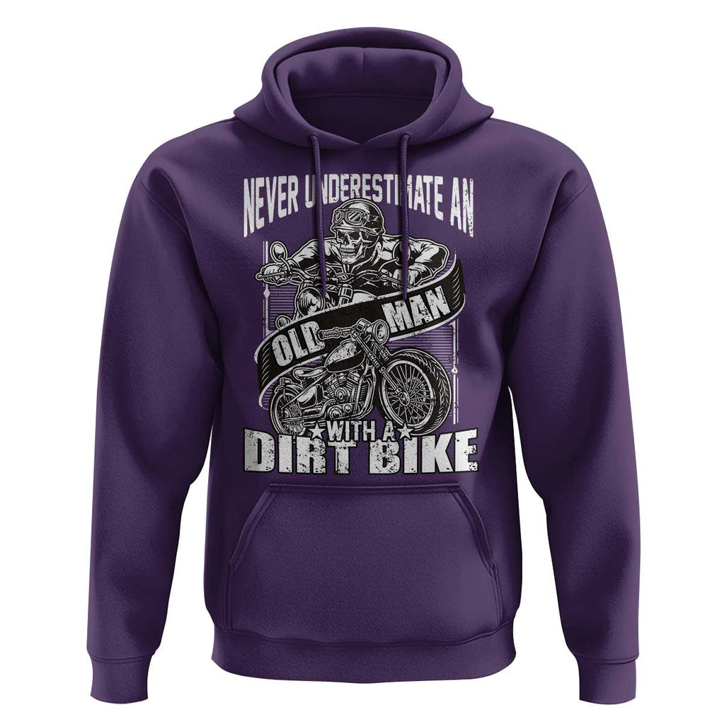 Dirt Bike Hoodie Funny Never Underestimate An Old Man Biker TS02 Purple Print Your Wear