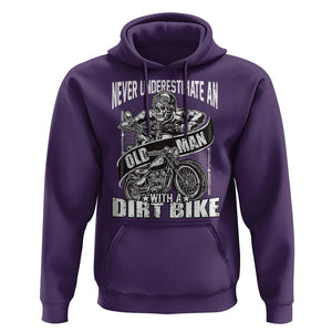Dirt Bike Hoodie Funny Never Underestimate An Old Man Biker TS02 Purple Print Your Wear