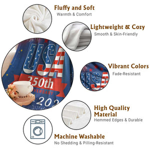 USA 250th Anniversary 1776 2026 Fireworks Throw Blanket Red White Blue 250 Years of Freedom Celebration TS02 Print Your Wear