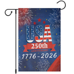 USA 250th Anniversary 1776 2026 Fireworks Garden Flag - Red White Blue - 250 Years of Freedom Celebration TS02 Multicolor Print Your Wear