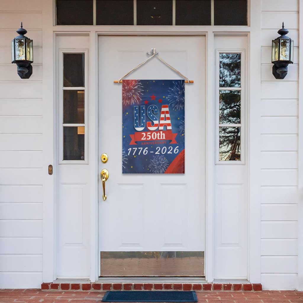 USA 250th Anniversary 1776 2026 Fireworks Garden Flag - Red White Blue - 250 Years of Freedom Celebration TS02 Print Your Wear