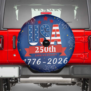 USA 250th Anniversary 1776 2026 Fireworks Spare Tire Cover Red White Blue 250 Years of Freedom Celebration TS02 Multicolor Print Your Wear
