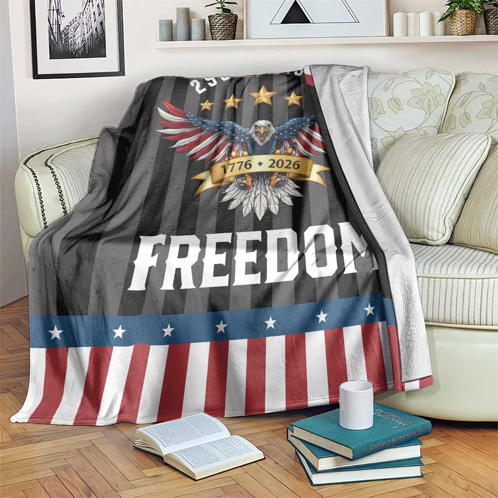 250 Years of Freedom 1776 2026 Patriotic Eagle Throw Blanket USA 250th Anniversary Celebration TS02 Print Your Wear