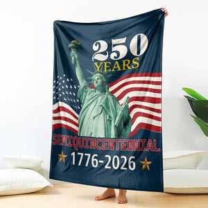 250 Years Semiquincentennial 1776 2026 Throw Blanket Statue of Liberty Patriotic Celebration TS02 Print Your Wear