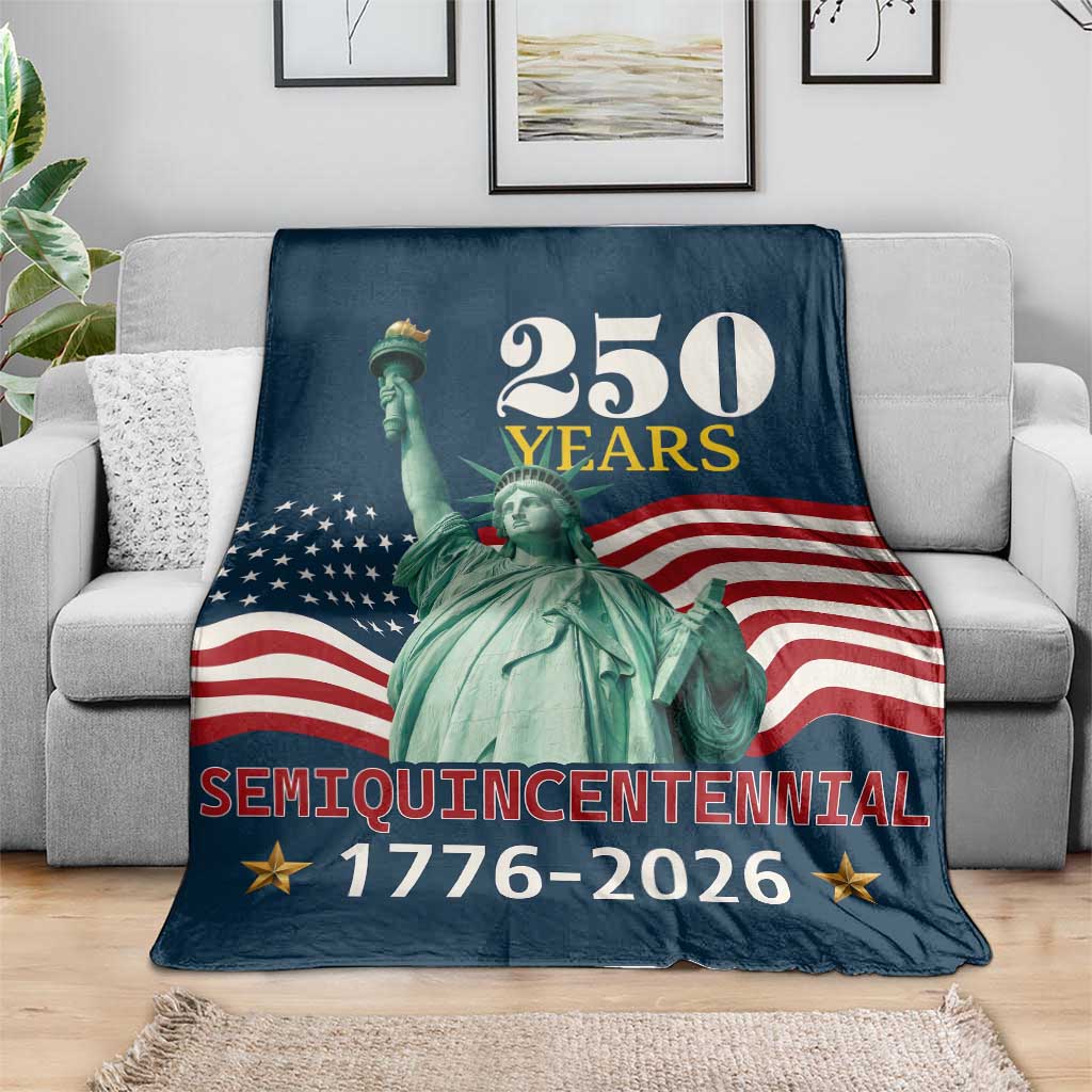250 Years Semiquincentennial 1776 2026 Throw Blanket Statue of Liberty Patriotic Celebration TS02 Print Your Wear
