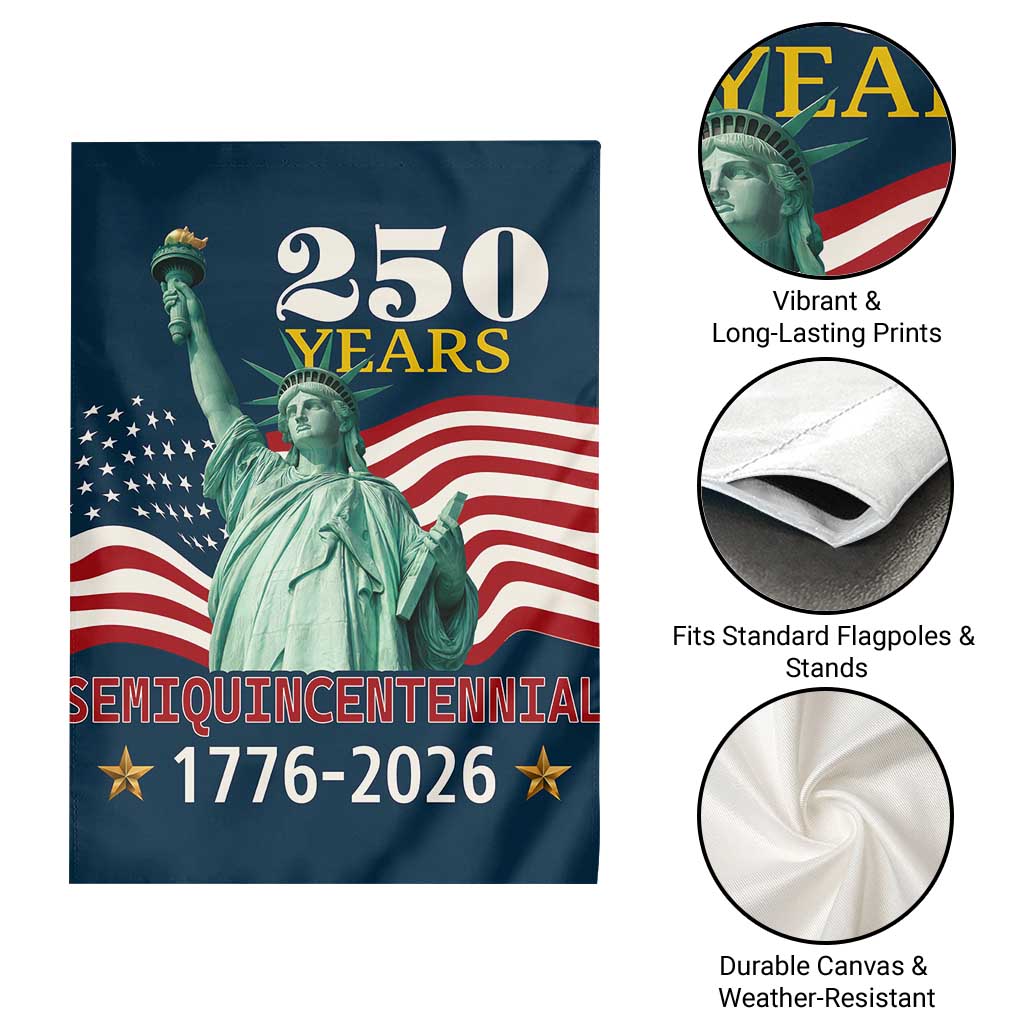 250 Years Semiquincentennial 1776 2026 Garden Flag Statue of Liberty Patriotic Celebration TS02 Print Your Wear