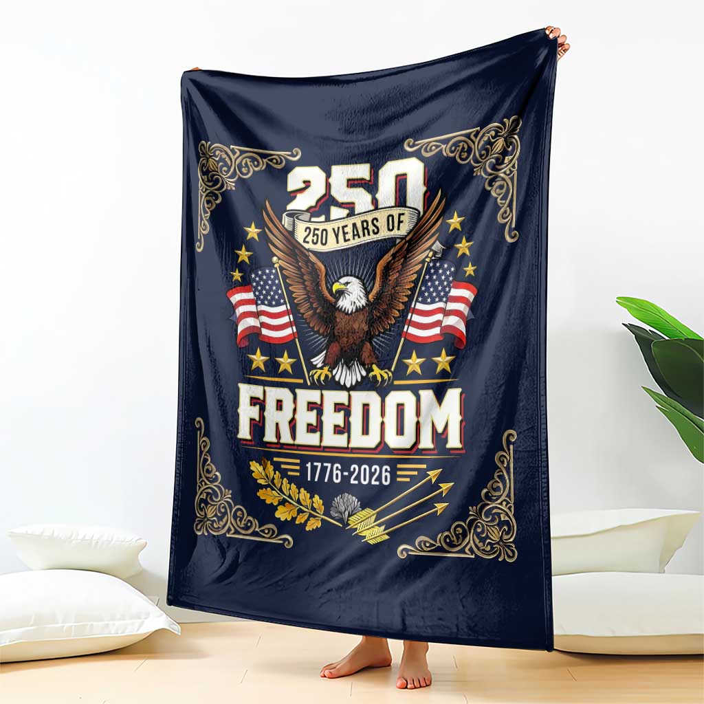 250 Years of Freedom 1776 2026 Patriotic Eagle Throw Blanket America 250th Anniversary Tribute TS02 Print Your Wear