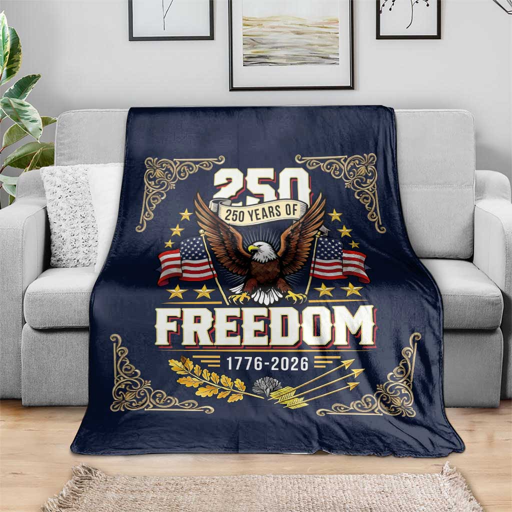 250 Years of Freedom 1776 2026 Patriotic Eagle Throw Blanket America 250th Anniversary Tribute TS02 Print Your Wear