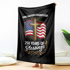 One Nation Under God USA 250th Anniversary Throw Blanket 250 Years of Blessings 1776 2026 Patriotic Faith TS02 Print Your Wear