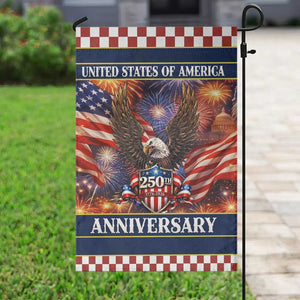 United States of America 250th Anniversary Garden Flag USA 1776 2026 Patriotic Eagle Fireworks TS02 Print Your Wear