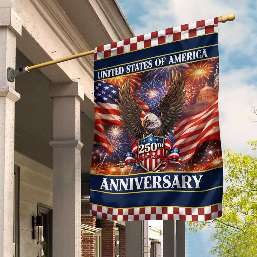 United States of America 250th Anniversary Garden Flag USA 1776 2026 Patriotic Eagle Fireworks TS02 Print Your Wear