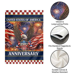 United States of America 250th Anniversary Garden Flag USA 1776 2026 Patriotic Eagle Fireworks TS02 Print Your Wear